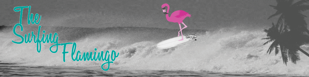 Logotyp till The Surfing Flamingo